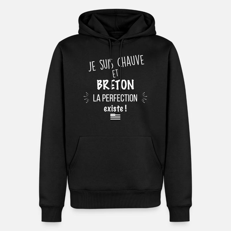 Chauve et breton parfait - Sweat à capuche Premium bio Homme - noir
