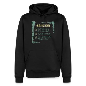 Gärtner - Männer Premium Bio Hoodie - Schwarz - Vorne - Nico (187cm)