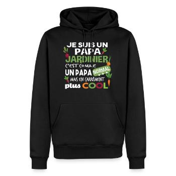 Papa Jardinier Jardinage Retraité Potager Retraite - Sweat à capuche Premium bio Homme - noir - Devant - Nico (187cm)