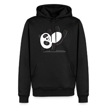 Panda Stand - Sweat à capuche Premium bio Homme - noir - Devant - Nico (187cm)