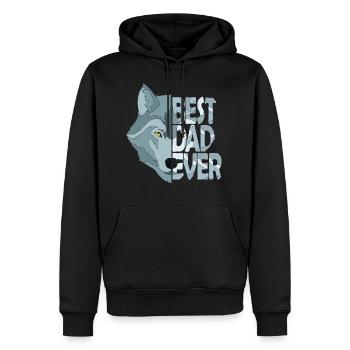 Meilleur papa jamais - Sweat à capuche Premium bio Homme - noir - Devant - Nico (187cm)