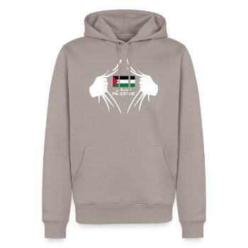 Palästina-Korps - Männer Premium Bio Hoodie - Taupe - Vorne - Nico (187cm)