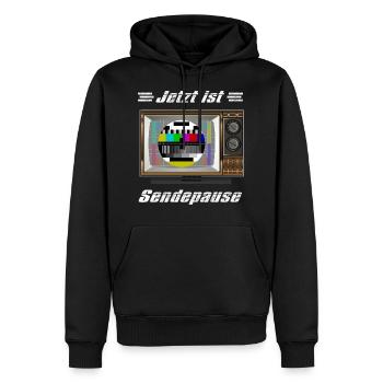 Jetzt ist Sendepause Testbild Tv - Männer Premium Bio Hoodie - Schwarz - Vorne - Nico (187cm)