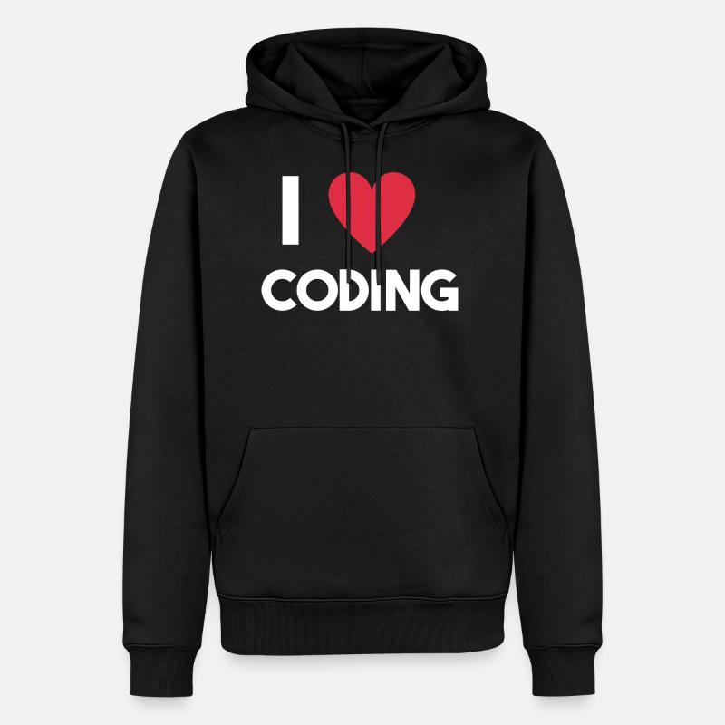 Ich liebe Coding - Männer Premium Bio Hoodie - Schwarz
