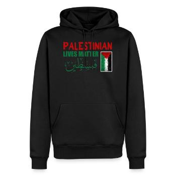 Palestinian Lives Matter - Sweat à capuche Premium bio Homme - noir - Devant - Nico (187cm)