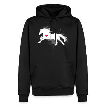 Riding Free Time Gift Rider - Men’s Premium Organic Hoodie - black - Front - Nico (187cm)