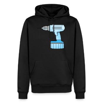 drill - Men’s Premium Organic Hoodie - black - Front - Nico (187cm)