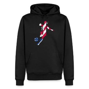 Fußball der US-Nationalmannschaft Fußball - Männer Premium Bio Hoodie - Schwarz - Vorne - Nico (187cm)