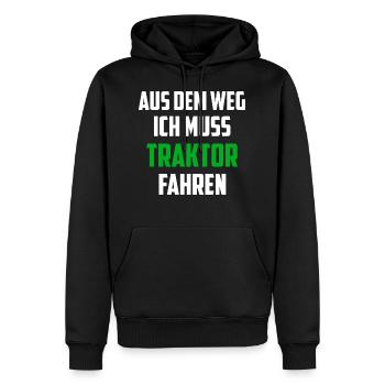 Traktor Treckerfahren Bauer Geschenk - Männer Premium Bio Hoodie - Schwarz - Vorne - Nico (187cm)