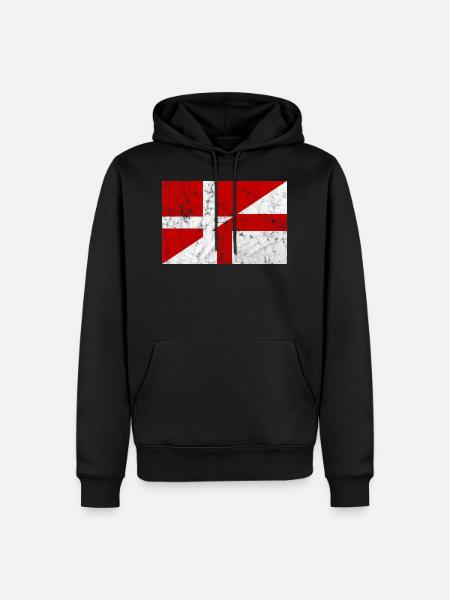 Danmark England Fodbold Flag Dannebrog - Herre Premium økologisk hoodie - sort