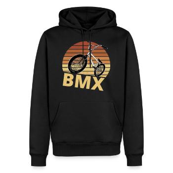 Bmx / bmx fahrer / Freestyle Bmx / Bmx Flatland - Männer Premium Bio Hoodie - Schwarz - Vorne - Nico (187cm)