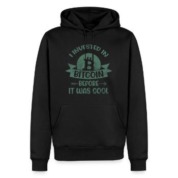 Bitcoin - Sweat à capuche Premium bio Homme - noir - Devant - Nico (187cm)
