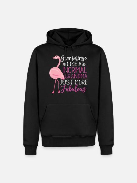Flamingo Grammingo Wie eine normale Oma - Männer Premium Bio Hoodie - Schwarz