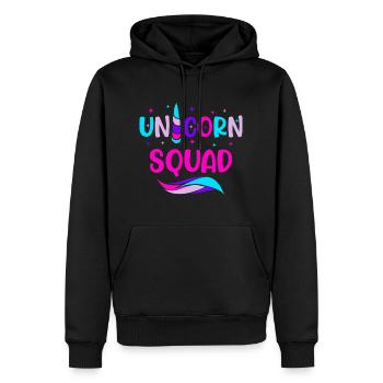 Einhorn Einhörner Gruppe - Männer Premium Bio Hoodie - Schwarz - Vorne - Nico (187cm)
