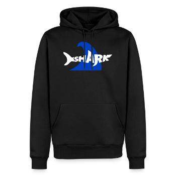 Ein Hai - Männer Premium Bio Hoodie - Schwarz - Vorne - Nico (187cm)