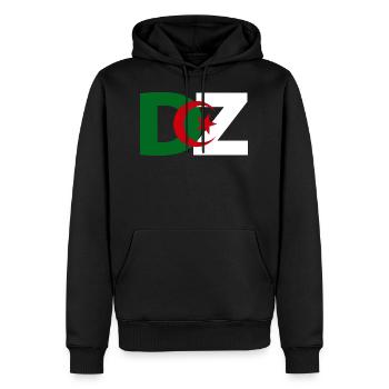 Algérie DZ - Sweat à capuche Premium bio Homme - noir - Devant - Nico (187cm)