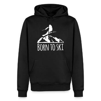 skifahren born to ski - Männer Premium Bio Hoodie - Schwarz - Vorne - Nico (187cm)