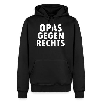 Opas gegen rechts - Männer Premium Bio Hoodie - Schwarz - Vorne - Nico (187cm)