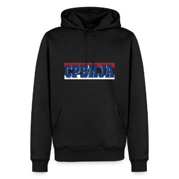 Serbia Serbian Serbian Srbija Yugoslavija Belgrade - Männer Premium Bio Hoodie - Schwarz - Vorne - Nico (187cm)