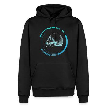 Radiographie de la tête humaine - Sweat à capuche Premium bio Homme - noir - Devant - Nico (187cm)