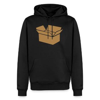 boite carton dessin 0 - Sweat à capuche Premium bio Homme - noir - Devant - Nico (187cm)