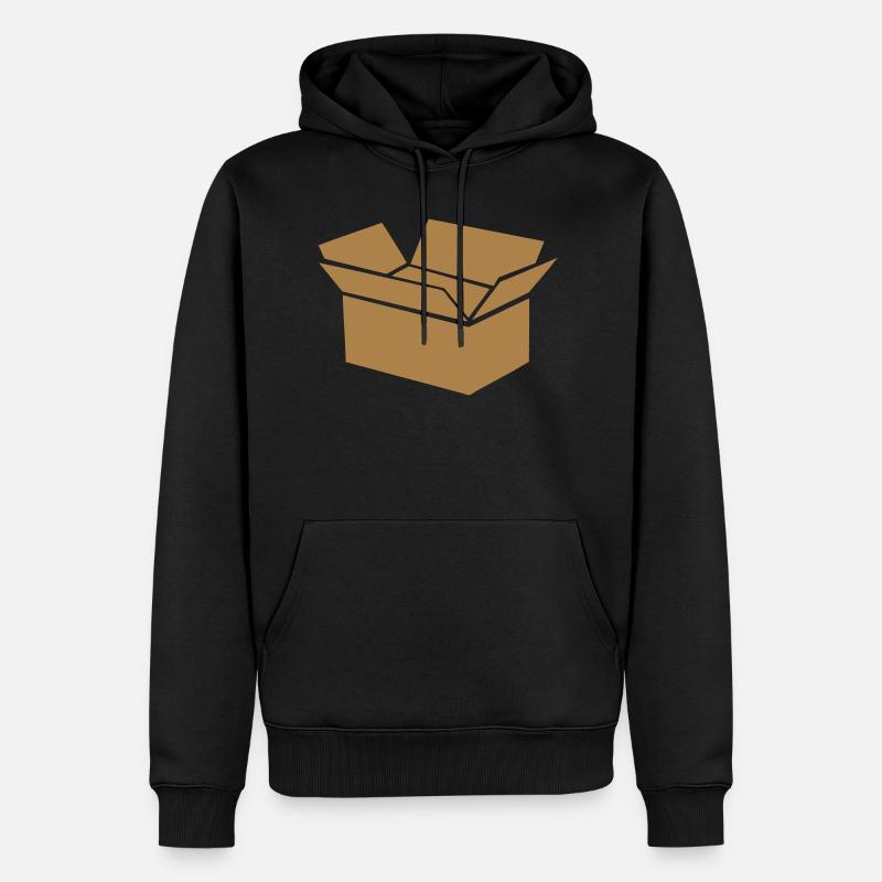 boite carton dessin 0 - Sweat à capuche Premium bio Homme - noir