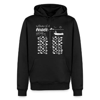 Wenn ich angeln gehe Lustiger Angler Spruch - Männer Premium Bio Hoodie - Schwarz - Vorne - Nico (187cm)