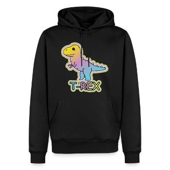 Pastel T-Rex Cartoon Design - Sweat à capuche Premium bio Homme - noir - Devant - Nico (187cm)