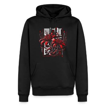 Japanische Spinnenlilie Kanji - Männer Premium Bio Hoodie - Schwarz - Vorne - Nico (187cm)