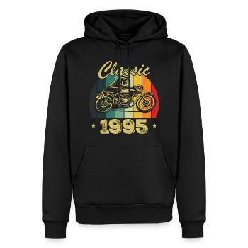 Vintage Classic Birthday Gift Born in 1995 - Men’s Premium Organic Hoodie - black - Front - Nico (187cm)