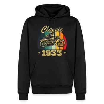 Vintage Classic Birthday Gift Born in 1933 - Men’s Premium Organic Hoodie - black - Front - Nico (187cm)
