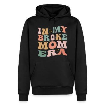 In My Broke Mom Era - Sweat à capuche Premium bio Homme - noir - Devant - Nico (187cm)
