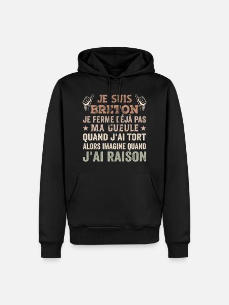 Ich bin Bretone - Männer Premium Bio Hoodie - Schwarz
