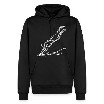Schwimmer Mädchen Skizze - Männer Premium Bio Hoodie - Schwarz - Vorne - Nico (187cm)