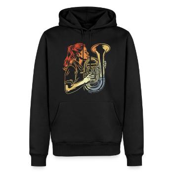 Joueurs de tuba - Sweat à capuche Premium bio Homme - noir - Devant - Nico (187cm)