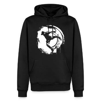 Breakdancer Zeichnung - Männer Premium Bio Hoodie - Schwarz - Vorne - Nico (187cm)