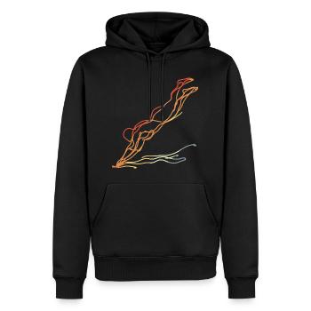 Schwimmen Vintage Look - Männer Premium Bio Hoodie - Schwarz - Vorne - Nico (187cm)
