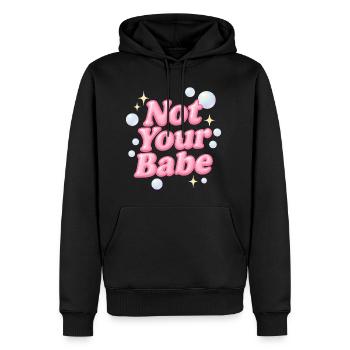 not your babe / y2k design - Männer Premium Bio Hoodie - Schwarz - Vorne - Nico (187cm)