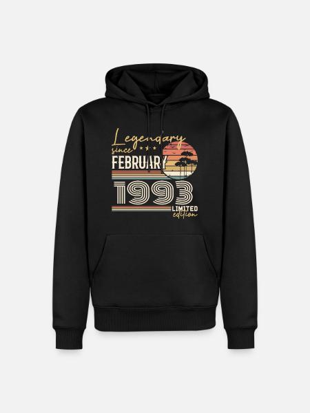 February 1993 Anniversary 1993 Legends February - Men’s Premium Organic Hoodie - black