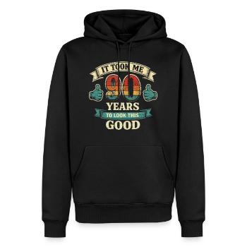 90 Years - It Took Me 90 Years to Be This Beautiful - Men’s Premium Organic Hoodie - black - Front - Nico (187cm)