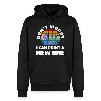 Keine Sorge Ich Kann Einen Neuen Drucken 3D Druck - Männer Premium Bio Hoodie - Schwarz - Vorne - Nico (187cm)