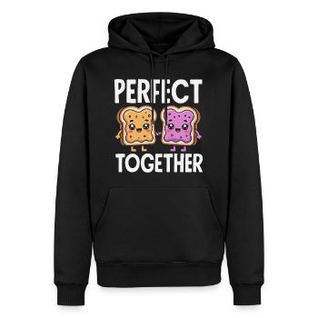 Look Partner Beurre de Cacahuète & Confiture Design - Sweat à capuche Premium bio Homme - noir - Devant - Nico (187cm)
