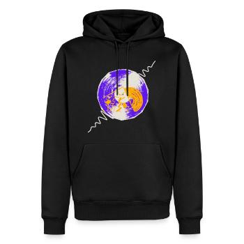 Vinyles - Sweat à capuche Premium bio Homme - noir - Devant - Nico (187cm)