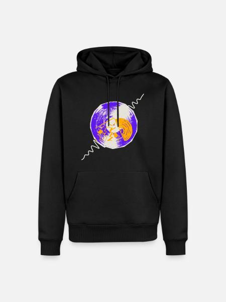 Vinyles - Sweat à capuche Premium bio Homme - noir