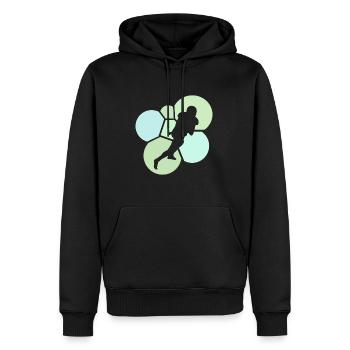 Joueur de football américain Quarterback - Sweat à capuche Premium bio Homme - noir - Devant - Nico (187cm)