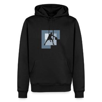 Basketball Dunk BBall - Männer Premium Bio Hoodie - Schwarz - Vorne - Nico (187cm)