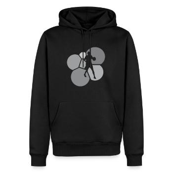 Joueur de basket-ball Joueur de basket-ball - Sweat à capuche Premium bio Homme - noir - Devant - Nico (187cm)