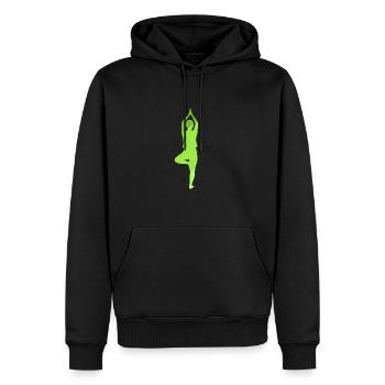 Yoga Mantra Power Sonnengruss - Männer Premium Bio Hoodie - Schwarz - Vorne - Nico (187cm)
