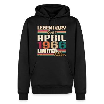 Legenden Werden Im April 1966 Geboren - 1966 - Männer Premium Bio Hoodie - Schwarz - Vorne - Nico (187cm)