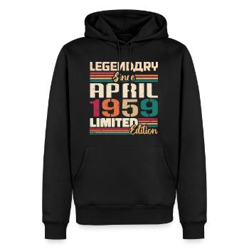 Legenden Werden Im April 1959 Geboren - 1959 - Männer Premium Bio Hoodie - Schwarz - Vorne - Nico (187cm)